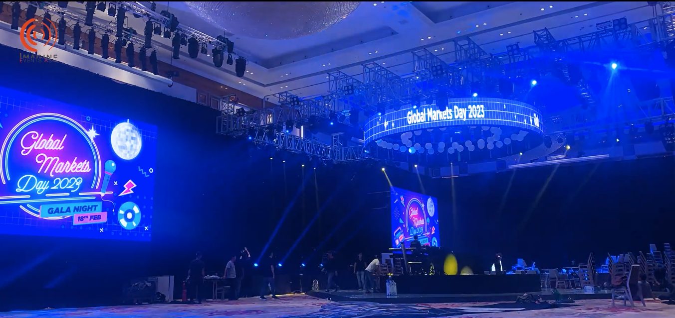 Maybank Global Markets Day 2023 gala, branded neon stage