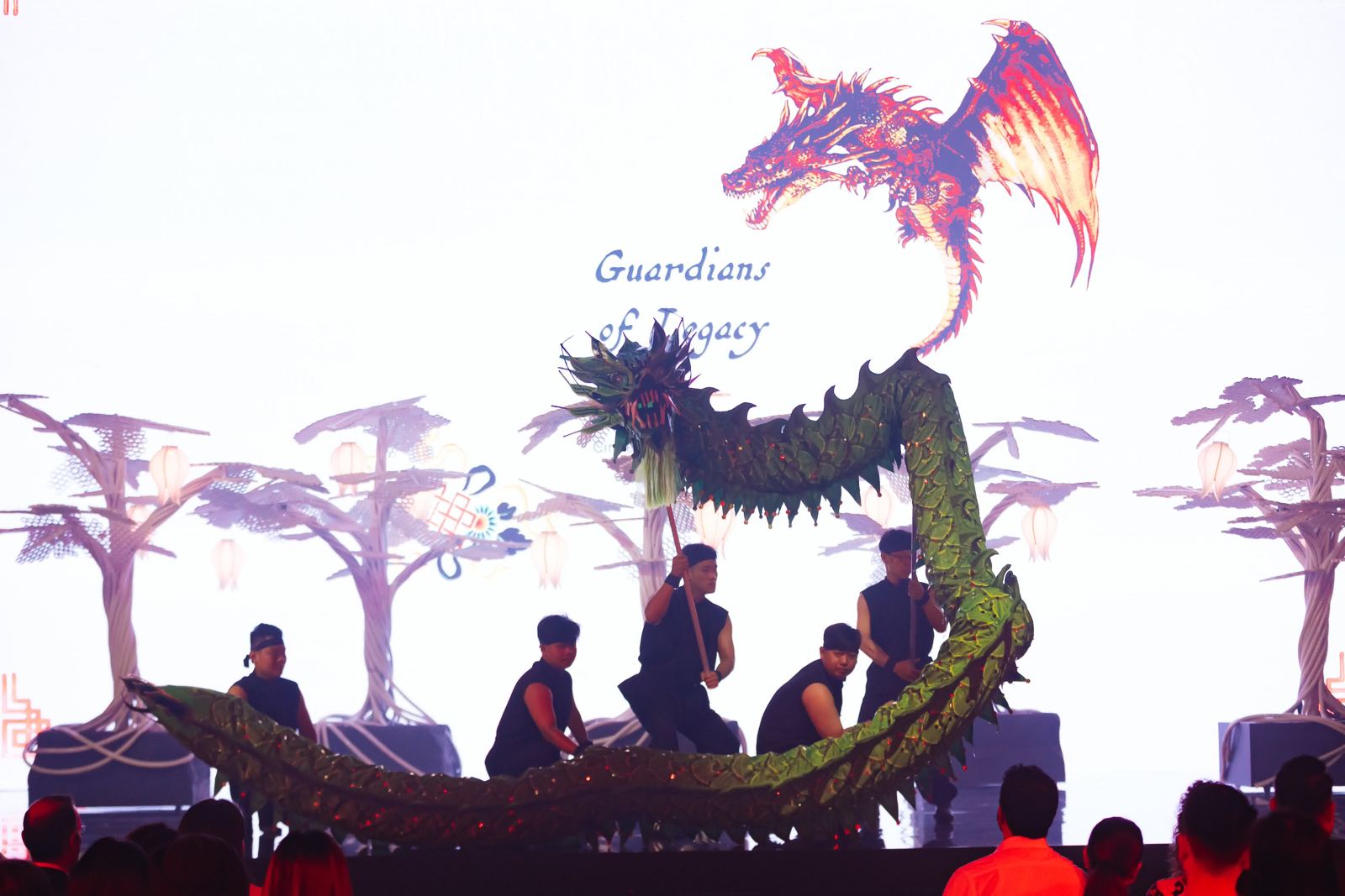 Traditional Vietnamese lion and dragon dance performance